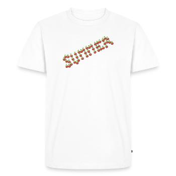 Tomate d’été - T-shirt Premium bio Homme - blanc - Devant - Nico (187cm)