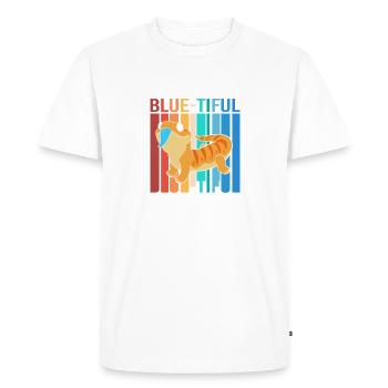 Lézard à langue bleue - T-shirt Premium bio Homme - blanc - Devant - Nico (187cm)