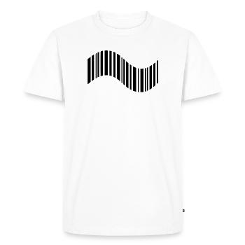 Barcode in wavy shape - Men's Premium Organic T-Shirt - white - Front - Nico (187cm)