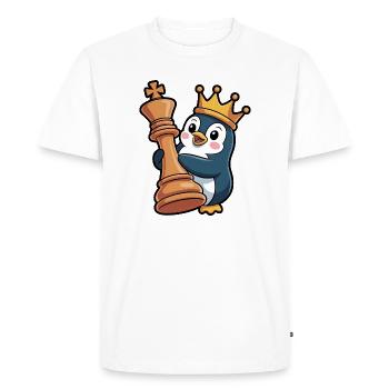 Cute Penguin Chess King Queen Brain Game - Men's Premium Organic T-Shirt - white - Front - Nico (187cm)