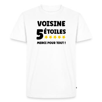 voisine - T-shirt Premium bio Homme - blanc - Devant - Nico (187cm)