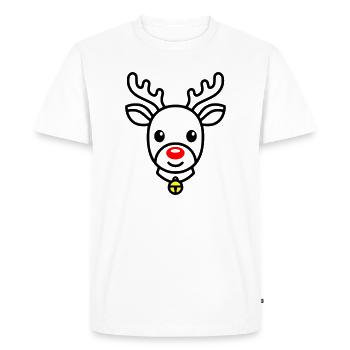 Renne mignon | Rudolph pour Noël - T-shirt Premium bio Homme - blanc - Devant - Nico (187cm)