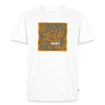 Art du motif de vague orange - T-shirt Premium bio Homme - blanc - Devant - Nico (187cm)