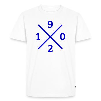 Sweat à capuche Duisburg 1902 – Véritable cœur de zèbre de la marque Pott - T-shirt Premium bio Homme - blanc - Devant - Nico (187cm)