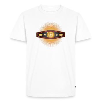 Ceinture Radiant Box – Champion Design - T-shirt Premium bio Homme - blanc - Devant - Nico (187cm)