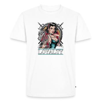 Loyalty Tattoo Pin-Up Dragon Art - Men's Premium Organic T-Shirt - white - Front - Nico (187cm)