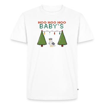 Oiseau de Noël pixel avec guirlandes lumineuses - T-shirt Premium bio Homme - blanc - Devant - Nico (187cm)