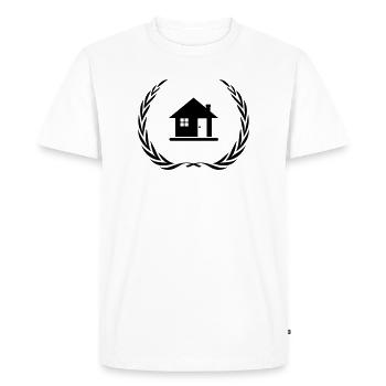 Symbole de la maison Maison Couronne - T-shirt Premium bio Homme - blanc - Devant - Nico (187cm)