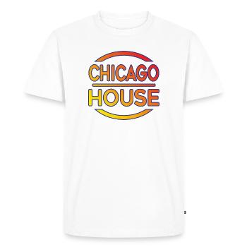 Chicago House Music Typography - Men's Premium Organic T-Shirt - white - Front - Nico (187cm)