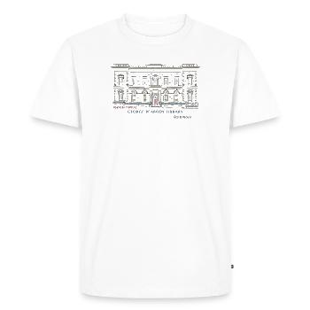 Baltimore, dessin à la main Bibliothèque George Peabody - T-shirt Premium bio Homme - blanc - Devant - Nico (187cm)