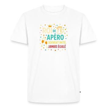 Roi de l'Apéro Inimitable - T-shirt Premium bio Homme - blanc - Devant - Nico (187cm)