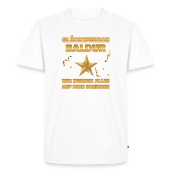Colleague Baldur - Men's Premium Organic T-Shirt - white - Front - Nico (187cm)