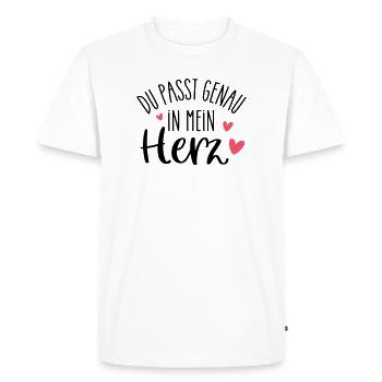 YOU fit right into my heart | Favorite person - Men's Premium Organic T-Shirt - white - Front - Nico (187cm)