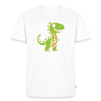 Mignon Petit dinosaure - T-shirt Premium bio Homme - blanc - Devant - Nico (187cm)
