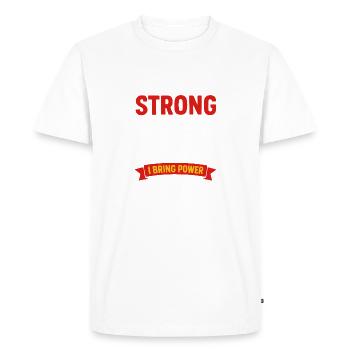 Ne craignez pas la forte levée de puissance - T-shirt Premium bio Homme - blanc - Devant - Nico (187cm)
