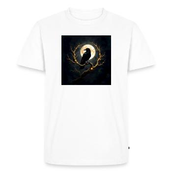 Raven on the Illuminated Moon - Men's Premium Organic T-Shirt - white - Front - Nico (187cm)