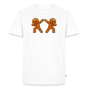 Gingerbread Man Dabbing 2 - Men's Premium Organic T-Shirt - white - Front - Nico (187cm)