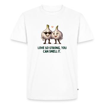 Garlic Lovers Fragrance Love - Men's Premium Organic T-Shirt - white - Front - Nico (187cm)