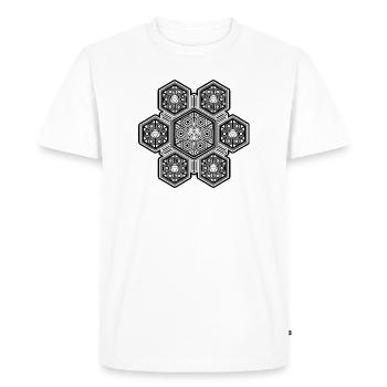 Sacred Geometry Mandala Pattern Yoga Meditation - Men's Premium Organic T-Shirt - white - Front - Nico (187cm)