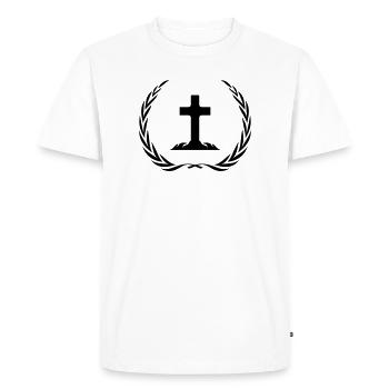 Couronne de symbole de croix - T-shirt Premium bio Homme - blanc - Devant - Nico (187cm)