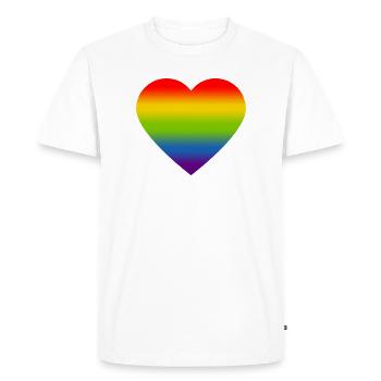Rainbow_heart - T-shirt Premium bio Homme - blanc - Devant - Nico (187cm)
