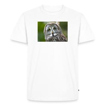 Chouette Nocturne Mystique - T-shirt Premium bio Homme - blanc - Devant - Nico (187cm)
