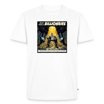 Ne fais pas confiance à un milliardaire - T-shirt Premium bio Homme - blanc - Devant - Nico (187cm)