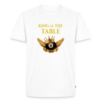 Roi du billard – Le design Royal 8 Ball - T-shirt Premium bio Homme - blanc - Devant - Nico (187cm)