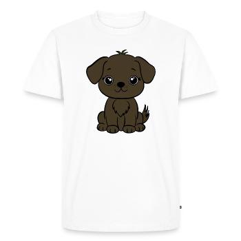 Brown Dog Puppy - Men's Premium Organic T-Shirt - white - Front - Nico (187cm)