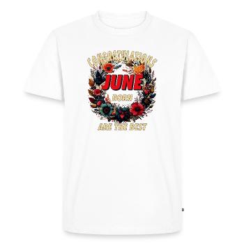 FÉLICITATIONS JUIN - T-shirt Premium bio Homme - blanc - Devant - Nico (187cm)