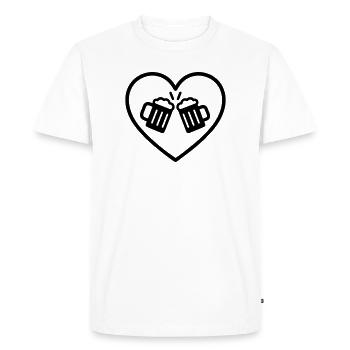 Bière équipe coeur amis Cheers Cadeau de fête - T-shirt Premium bio Homme - blanc - Devant - Nico (187cm)