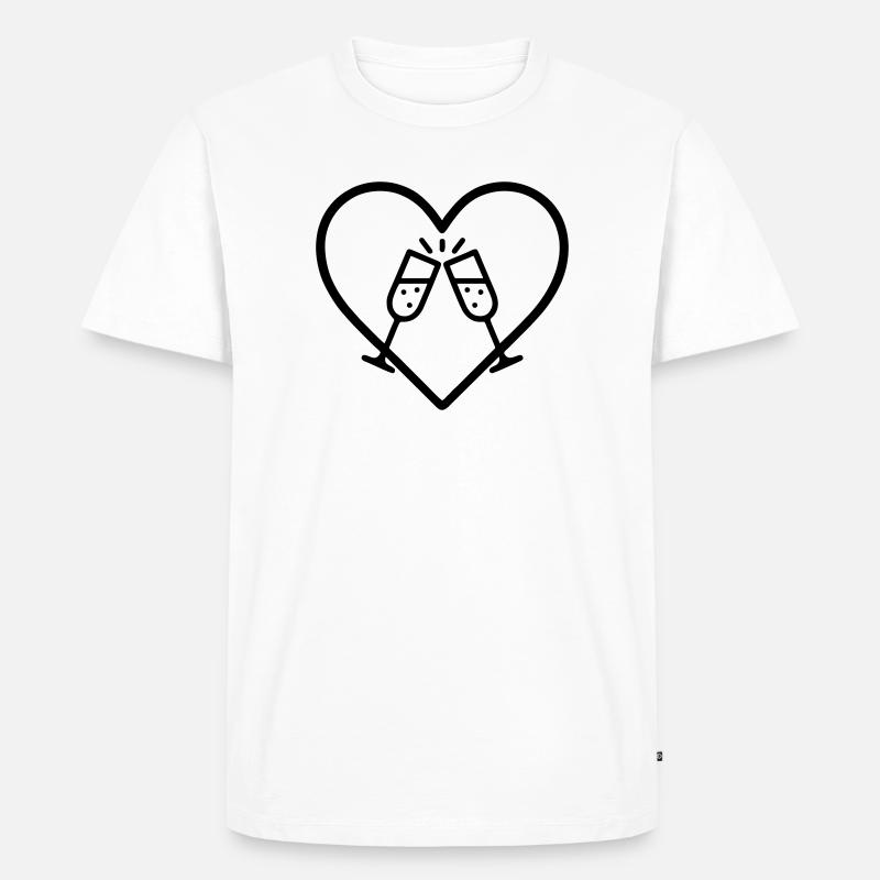 Funkelnde Brille Herz Blasen Cheers Geschenk - Männer Premium Bio T-Shirt - Weiß