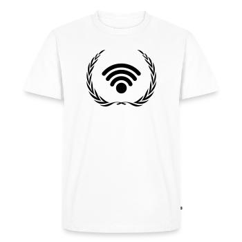 Couronne Internet Wi-Fi - T-shirt Premium bio Homme - blanc - Devant - Nico (187cm)