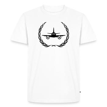 Couronne de symbole d’avion - T-shirt Premium bio Homme - blanc - Devant - Nico (187cm)