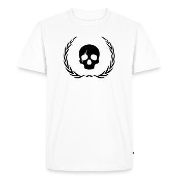 Skeleton Skull Wreath - Men's Premium Organic T-Shirt - white - Front - Nico (187cm)