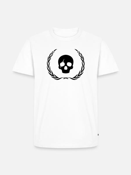 Skeleton Skull Wreath - Men's Premium Organic T-Shirt - white
