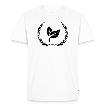 Couronne d’écologie de feuilles - T-shirt Premium bio Homme - blanc - Devant - Nico (187cm)