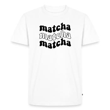 Matcha Matcha Matcha – Design SVG tendance - T-shirt Premium bio Homme - blanc - Devant - Nico (187cm)