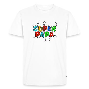 Police arc-en-ciel Super Dad - T-shirt Premium bio Homme - blanc - Devant - Nico (187cm)