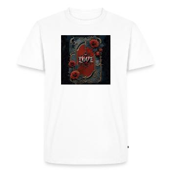 Amour gothique dans un cadre doré - T-shirt Premium bio Homme - blanc - Devant - Nico (187cm)