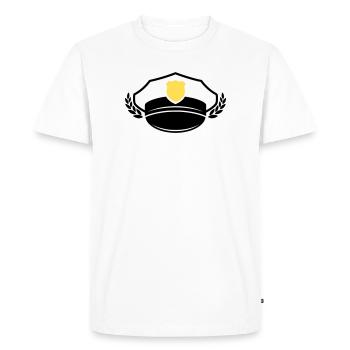 Casquette et insigne de police | Honneur et respect - T-shirt Premium bio Homme - blanc - Devant - Nico (187cm)