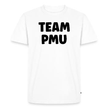 Humour PMU - T-shirt Premium bio Homme - blanc - Devant - Nico (187cm)