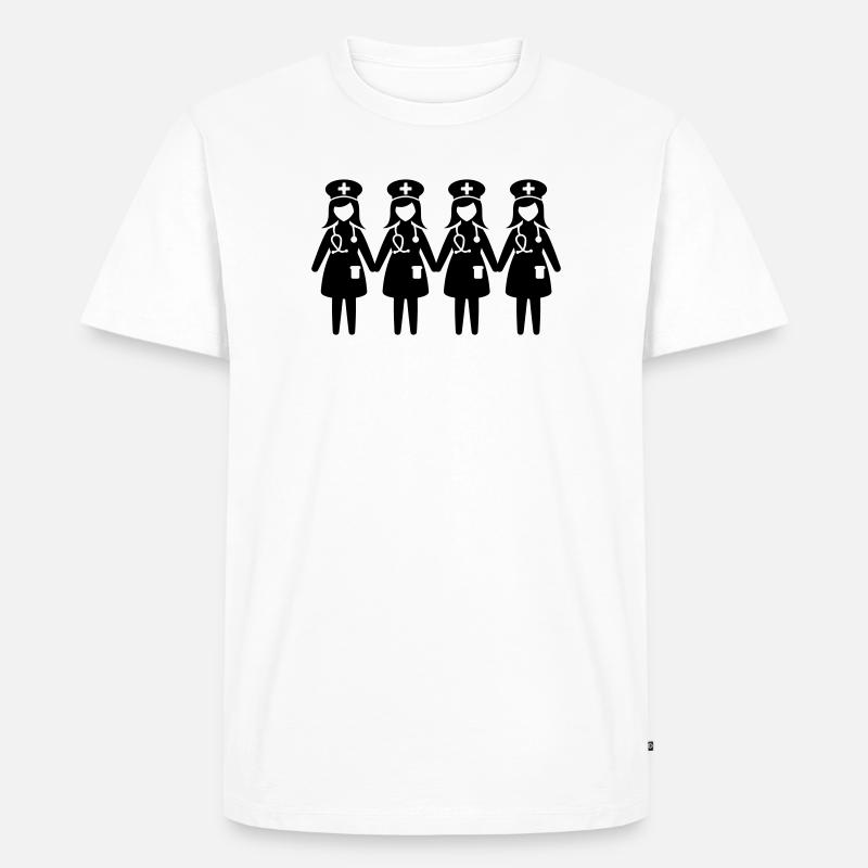 Krankenschwester Team - Männer Premium Bio T-Shirt - Weiß