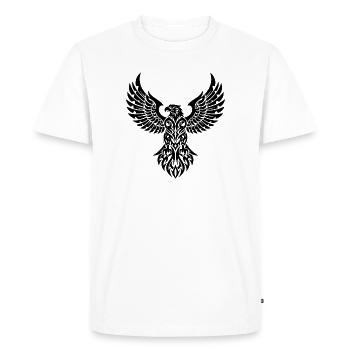 Tribal Eagle – Symbol of Strength and Freedom - Men's Premium Organic T-Shirt - white - Front - Nico (187cm)