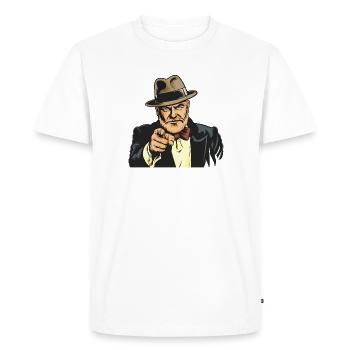 Gangster pointeur dans Fedora - T-shirt Premium bio Homme - blanc - Devant - Nico (187cm)