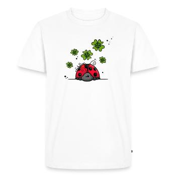 Ladybug with lucky clover - Men's Premium Organic T-Shirt - white - Front - Nico (187cm)