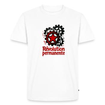 antifa_gauche__-34- - Men's Premium Organic T-Shirt - white - Front - Nico (187cm)