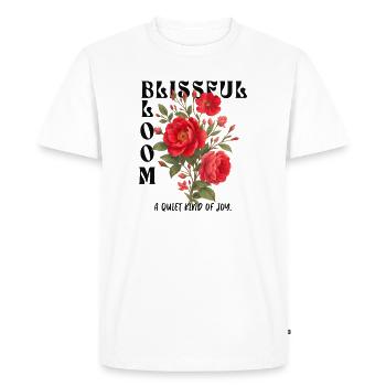 Blissful Bloom – Peace & Beauty Combined 🌸 - Men's Premium Organic T-Shirt - white - Front - Nico (187cm)