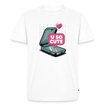 U So Cute Pop Art Cell Phone - Men's Premium Organic T-Shirt - white - Front - Nico (187cm)