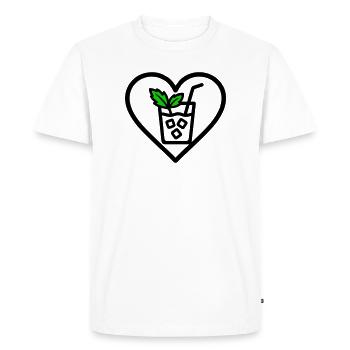 Mojito Heart Cocktail Mint Summer Drink - Men's Premium Organic T-Shirt - white - Front - Nico (187cm)